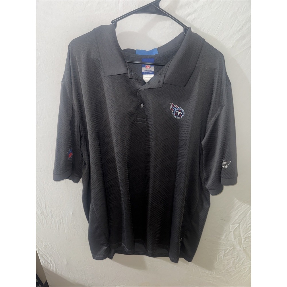 REEBOK Tennessee Titans Gray Polo Short Sleeve Shirt Embroidered NFL Team SZ 2XL